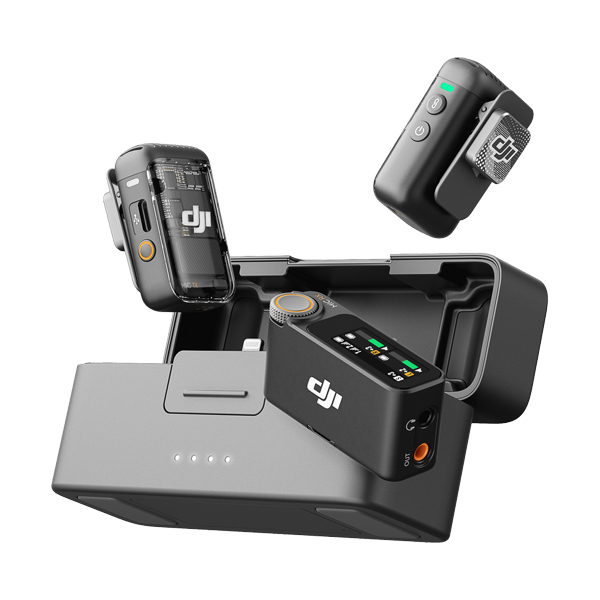 DJI Mic 2 wireless dual mic kit with receiver and charging case